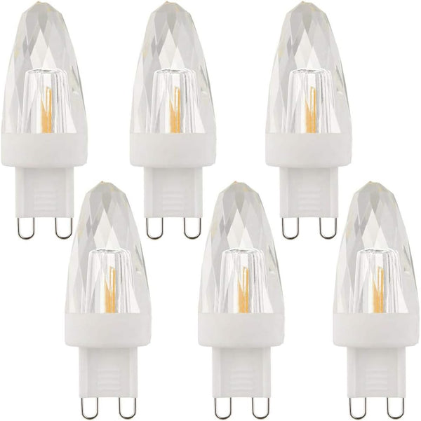 Lxcom Lighting G9 LED Light Bulbs 2W (15W Halogen Equivalent), Warm White 2700K, 6 Pack