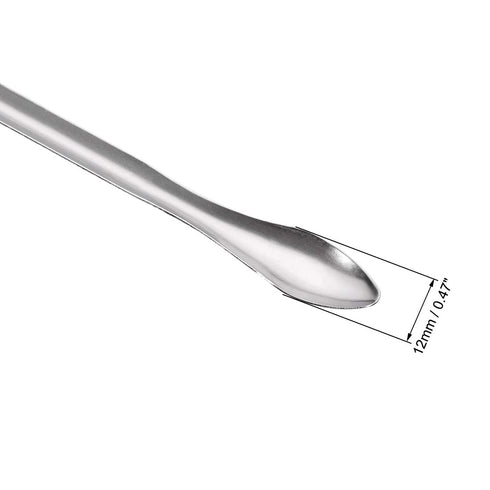 uxcell Micro Scoop 105mm Stainless Steel Reagent Sampling Lab Spoon, 10Pcs