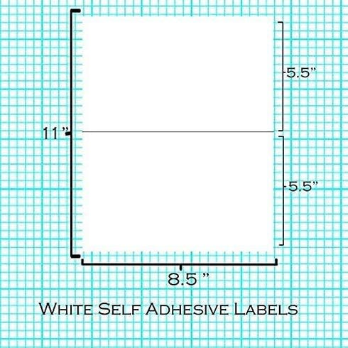 IDEALSEAL Half Sheet Self Adhesive Shipping Labels for Laser & Inkjet Printers, 250 Count (500 Labels).