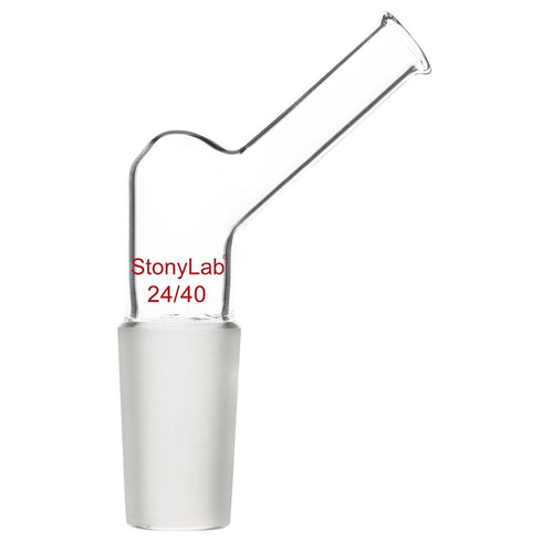 stonylab Borosilicate Glass Angled Adapter, 24/40 Standard Inner Joint Liquid Pouring Adapter for Laboratory Supply