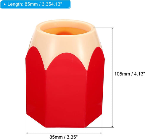 PATIKIL Cute Plastic Pencil Holder for Desk - Red Pencil Shape Cup Organizer