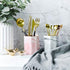 WAVEYU Pink Pen Holder for Girls, Marble Ceramic Pencil Cup, Desk Organizer Decor for Graduates, Makeup Brush Holder