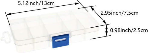 Utoolmart 2 Pcs Tool Box Tool Organizer, Plastic Hardware Box Storage for Hardware, Screws, Bolts, Nuts, Nails, Beads, Jewelry 5.1 x 3 x 1 inches Translucent by Utoolmart