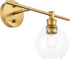 Living District 1 Collier Light Brass and Clear Glass Right Wall Sconce