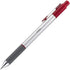 TUL BP3 Ballpoint Pen, Retractable, Medium Point, 1.0 mm, Silver Barrel, Red Ink, Pack of 12