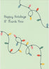 Sellers Publishing RSVP Happy Holidays and Thank You: Curving Light Strings on Light Green