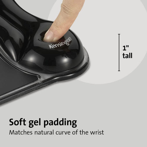 Kensington Duo Gel Mousepad with Wrist Rest, Ergonomic Non-Skid Gel Mouse Pad for Computer, 9.6" x 7.6" (Black)