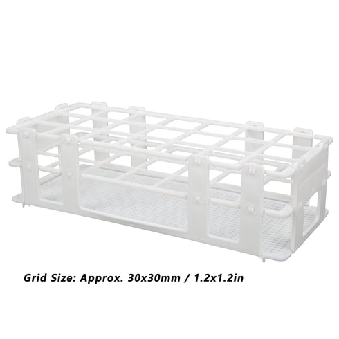 Test Tube Rack, 21-Hole 30mm Lab Test Tube Holder, Assembled Plastic Detachable Sample Bottle Rack