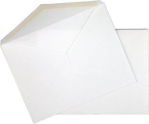 Mead A2 Invitation Envelopes, 4-3/8" x 5-3/4", Gummed Closure, White Woven Premium 24-lb Paper, 100 Count (CO198)