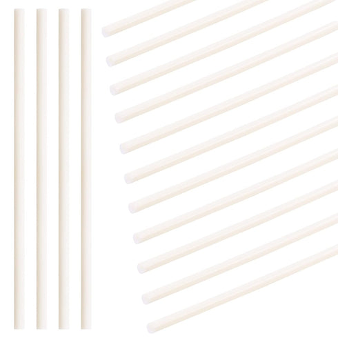 Swpeet 15Pcs Milkly Plastic Rods Assortment Kit - Diameter 8mm Length 250mm ABS Round Stick for DIY Model Making
