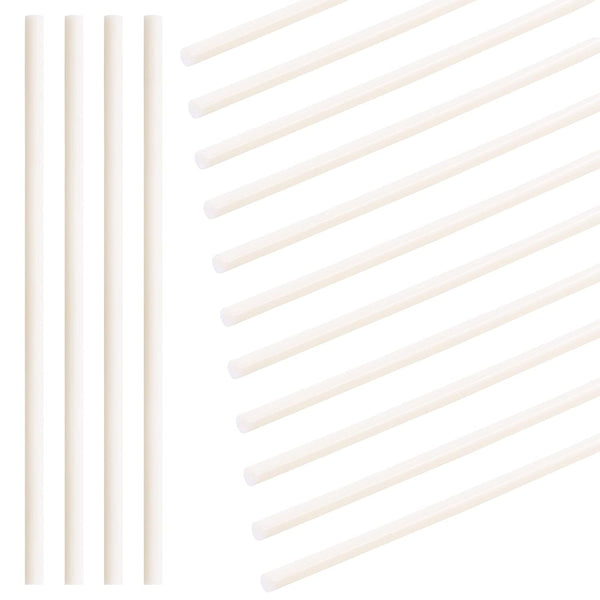 Swpeet 15Pcs Milkly Plastic Rods Assortment Kit - Diameter 8mm Length 250mm ABS Round Stick for DIY Model Making