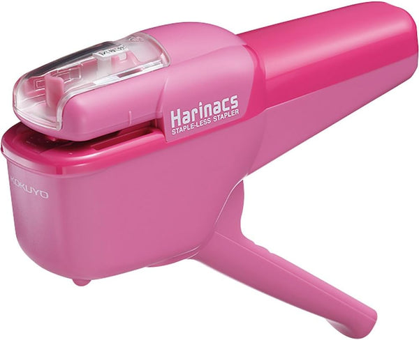 Kokuyo Stapleless Stapler, Harinacs Handheld Staple-Free, Portable Compact Holeless Stapler, Pink, Japan Import
