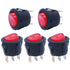 mxuteuk 5pcs Snap-in AC110/120V Lighted Round Rocker Switch, Illuminated Boat Toggle Power Switch Red Light