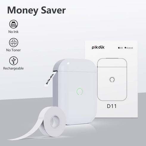 D11 Mini Bluetooth Label Maker Machine - Portable Label Printer for Organizing Jars, Bins, Home & Office