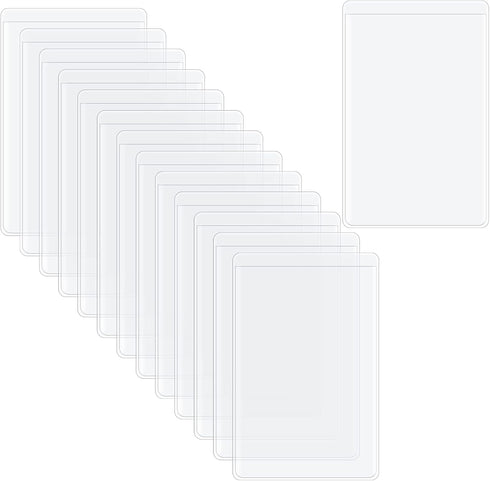 Fengek 50 Packs Clear Card Holder Sleeves, Side-Open Waterproof Business Card Protector Sleeves for Credit Cards