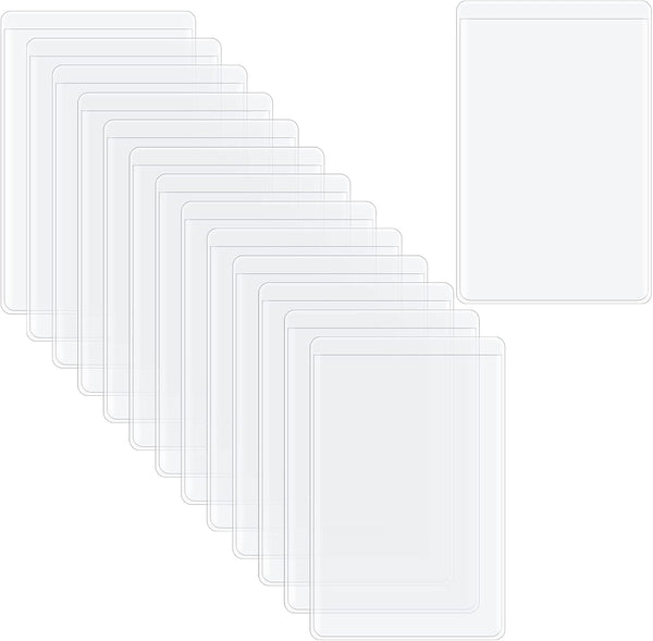 Fengek 50 Packs Clear Card Holder Sleeves, Side-Open Waterproof Business Card Protector Sleeves for Credit Cards