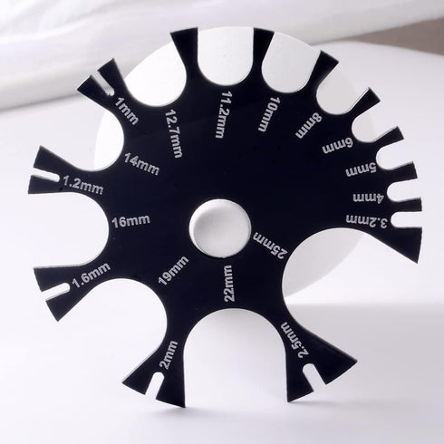 Black Acrylic Wire Gauge Measuring Tool, 1mm-25mm Thickness Gauge Measurement Tester Ruler for Wire Diameter