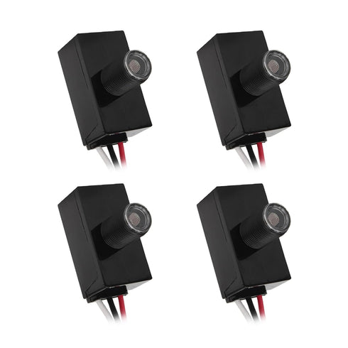 4 Pack Outdoor Photo Control Sensor, Dusk to Dawn Auto On/Off Hard-Wired