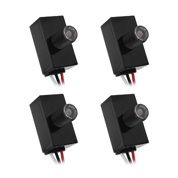 4 Pack Outdoor Photo Control Sensor, Dusk to Dawn Auto On/Off Hard-Wired