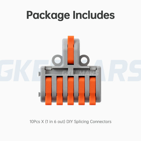 GKEEMARS 10Pcs Mini Electrical Wire Connectors, DIY 4/6/8/9/10 Way Butt Terminal Block Connectors (1 in 5 Out)