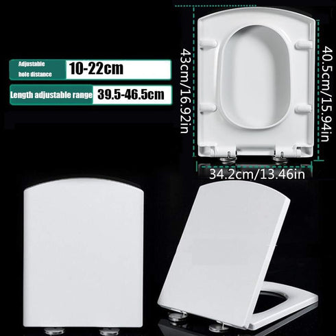 XQHD WEC Toilet Seats Soft Close White, Loo Lid Quick Release Heavy Duty Easy to Clean Bathroom Lid,Square