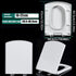 XQHD WEC Toilet Seats Soft Close White, Loo Lid Quick Release Heavy Duty Easy to Clean Bathroom Lid,Square