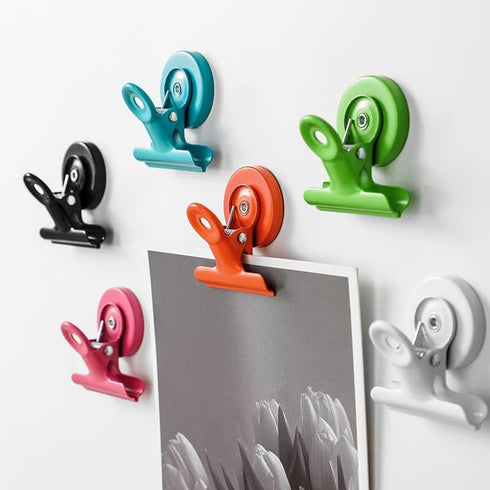 Magnetic Clips, 16pcs Metal Clips, Refrigerator Magnets for Photos, Whiteboard, School, Office Use
