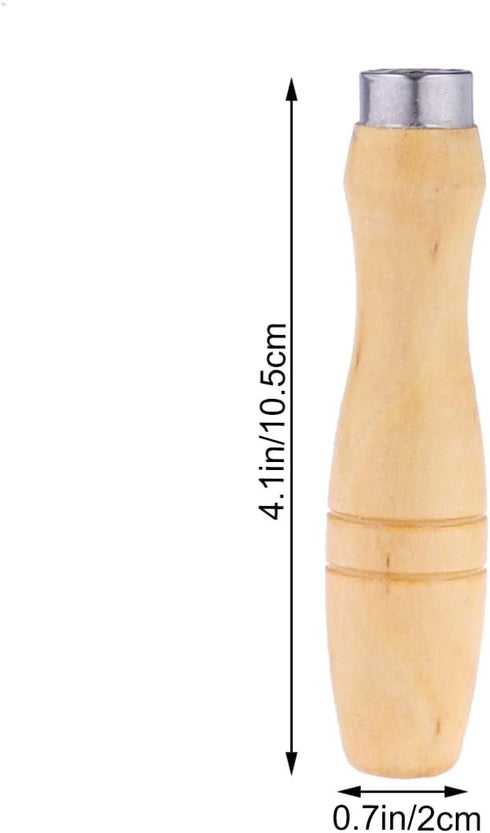 DOITOOL 10PCS Wooden File Handle with Metal Collars for Woodworking, Garage Tool Maintenance