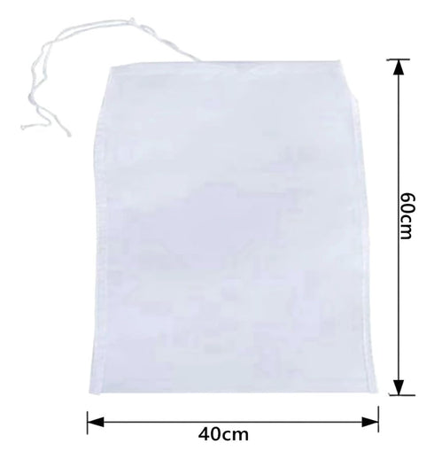 Kirosy 1pc Bag(40x60cm,60mesh-250Micron) Reusable Nut Milk Bag Mesh Drawstring Food Strainer Bag Large Nylon Filter