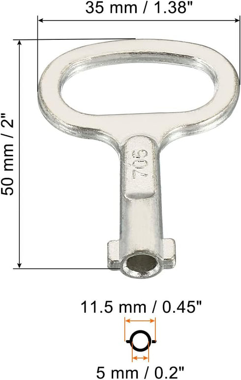 PATIKIL Key Shape Socket Spanner Key, 3 Pack Electrical Cabinet Gas Water Meter Switch Key for 0.45"x0.2" Panel Lock,