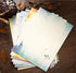 Retro A4 Stationery Paper and Envelopes Set, 32 Sheets Writing Paper and 12 Envelopes, Old Age Printer Paper