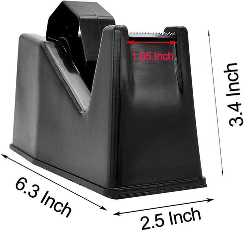 Tape Dispenser, Heat Press Tape Dispenser, Desk Heat Tape Dispenser 6.3 x 2.5 x 3.4 Inch, Holder Fits 1" and 3" Core (Black) by AWEI AZHI