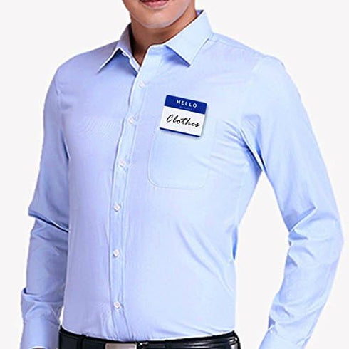 Hybsk Hello My Name is Blue Name Tag Identification Stickers - 3-1/2” x 2-3/8”, 200 Labels Per Roll
