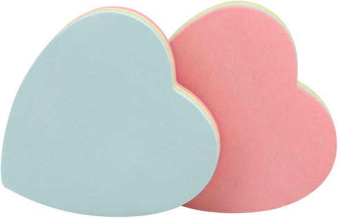 GTHER Heart Shaped Sticky Notes, 2 Pads, Colored Self-Adhesive Notes for Kids School