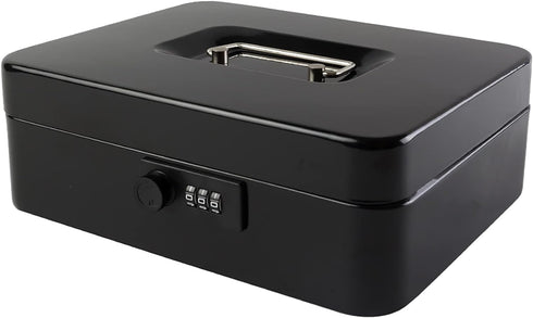 KYODOLED Large Cash Box with Combination Lock Safe Metal Money Box with