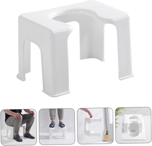 Non-Slip Bathroom Stool for Kids and Adults - Sturdy Toilet Step Stool