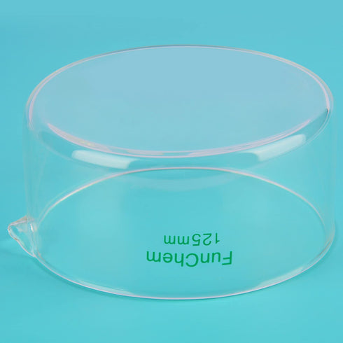 Crystallizing Dish with Spout, Borosilicate Glass, Reusable for Crystallization and Evaporation, O.D. 125 mm, 500 ml,