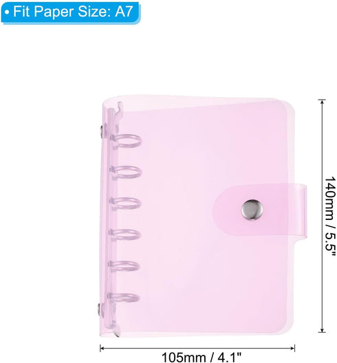 PATIKIL A7 Clear Binder Cover, Soft PVC Loose Leaf Binder Protector Refillable Notebook Shell with Snap Button Closure for DIY Meeting Notebook Folder, Purple by PATIKIL