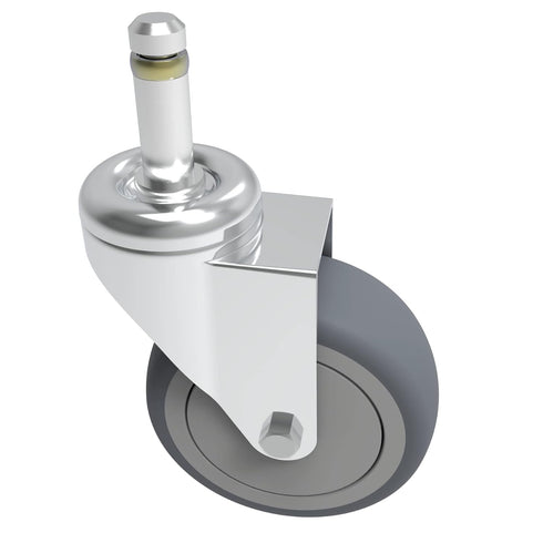 4-Inch 7/16-Inch 4 Pack RILIDRI Swivel Stem Caster, Stem Diameter Rubber Wheel, Heavy Duty TPR Replacement Wheels
