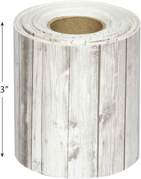 Teacher Created Resources White Wood Straight Rolled Border Trim, 50ft for Bulletin Boards, Classrooms, Offices