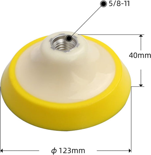 2Pcs 5 Inch Backing Pad Hook and Loop for Angle Grinder Plate, 5/8"-11 Thread Backer Pad