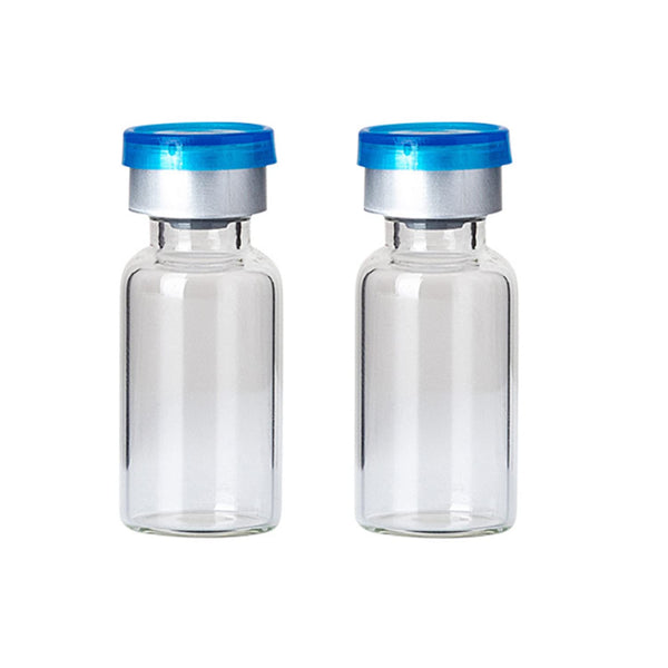 20 Pcs 10ml Glass Bottles, Sterile Vials with Self Healing Injection Port and Flip Off Aluminum Cap