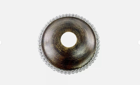 Generic 4 0.4 1" 7 x Wall Sconce BOBECHE Beaded Edge Hole Silver Connector Pin Brown