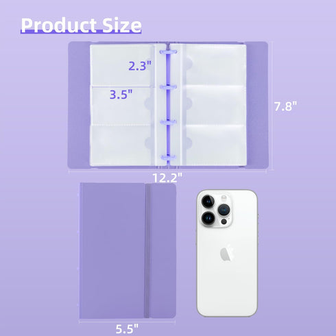 deli Portable Business Card Book Holder, Organizer for 180 Cards, Purple Name Card Holder