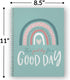 Softcover A Good Day Motivational Spiral Notebook, 8.5" x 11", 120 Wide Ruled Pages, Durable Gloss Laminated Cover,