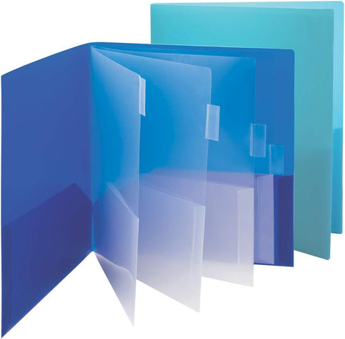 Smead 10-Pocket Organizer, Letter Size, 2 per Pack, Dark Blue and Teal (89204)