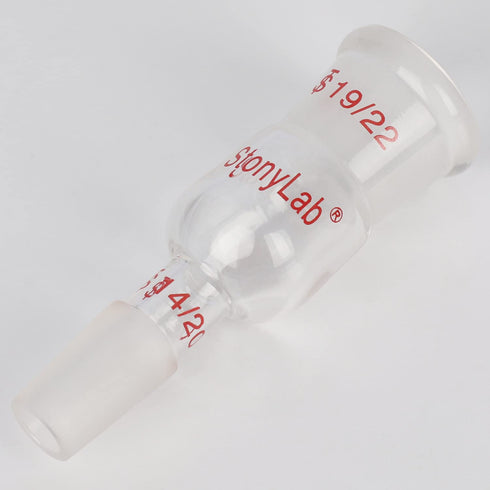 stonylab Glass Reducing Connecting Adapter, Borosilicate Glass 19/22 Outer to 14/20 Inner Joint