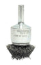 Weiler 10045 1-1/2" Circular Flared Crimped Wire End Brush, .006" Stainless Steel Fill, Made in USA