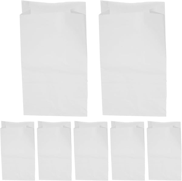 50pcs Kraft Paper Sandwich Bags Greaseproof White Food Packaging Bags Produce Takeout