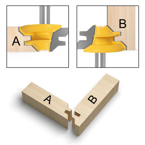 45 Degree Lock Miter Router Bit, 1/4 Inch Shank Woodworking Tools Joint Router Bits (1/4inch Shank, 1-1/2")